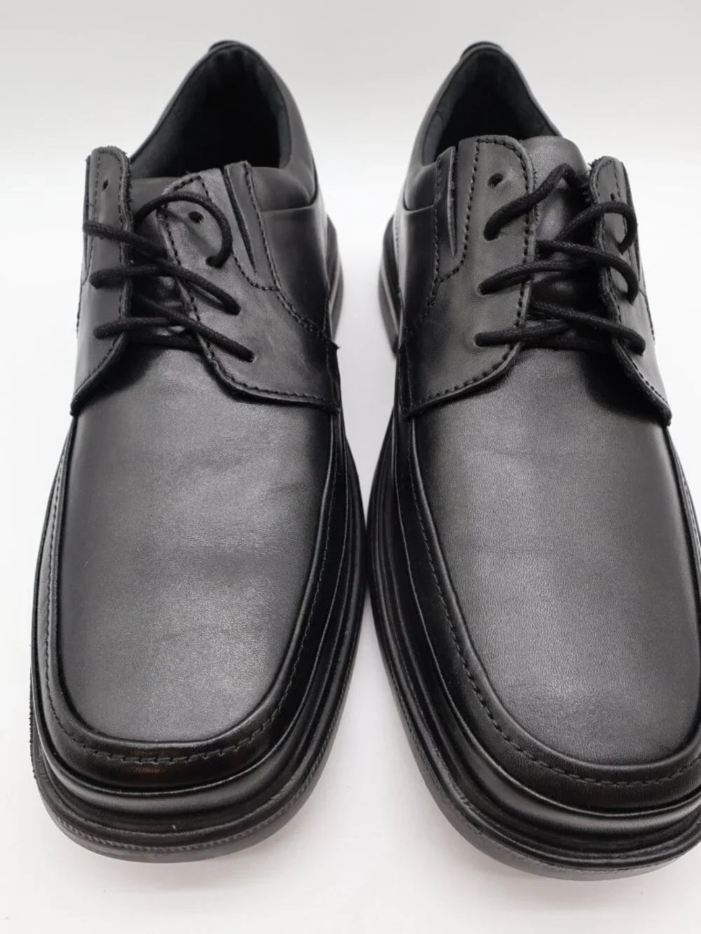 Hush Puppies Prinze Hopper Men's Black Leather Derby Oxford Dress Shoes